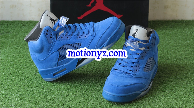 Authentic Air Jordan 5 Royal Blue Suede